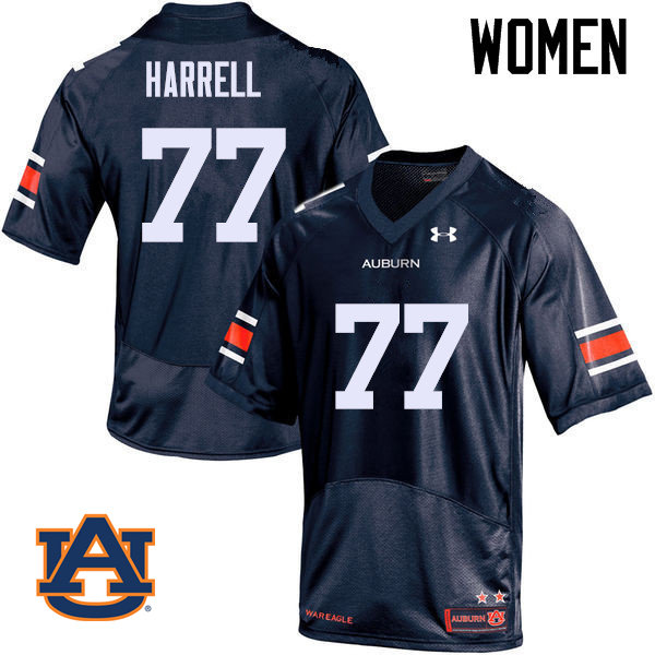 Women Auburn Tigers #77 Marquel Harrell College Football Jerseys Sale-Navy